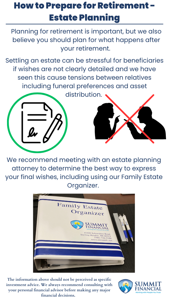 Infographic illustrating steps to ensure peace for beneficiaries, highlighting the roles of wills, trusts, and organizational tools like the Family Estate Organizer.